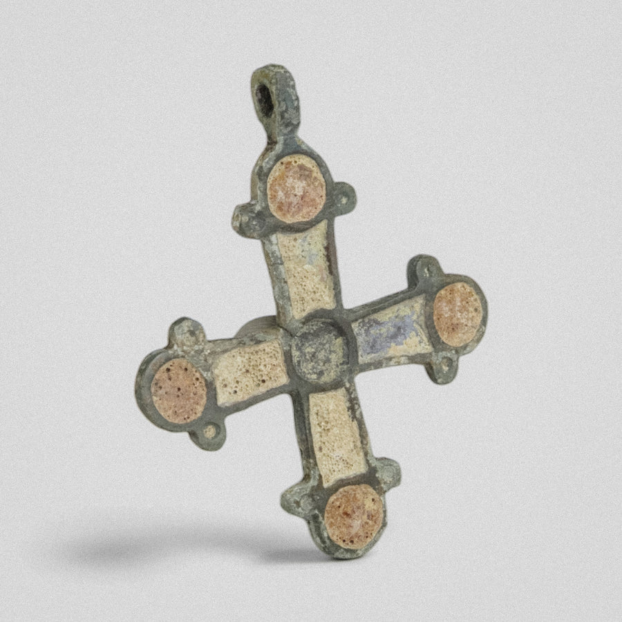 P-55-B: bronze cross pendant, object view 2