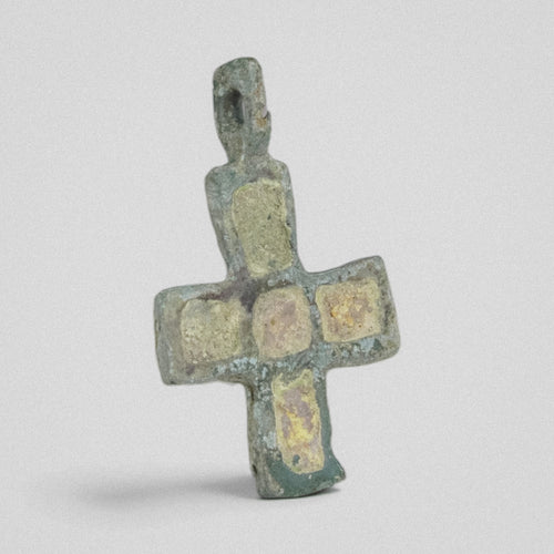 Medieval Bronze Enamel Cross Pendant - 'Order' (9th–13th c. CE)
