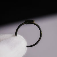 Profile silhouette of Byzantine bronze ring Zosimos showing hoop proportion and bezel height