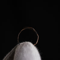 Profile silhouette of medieval bronze ring Aldric showing intact D-section hoop