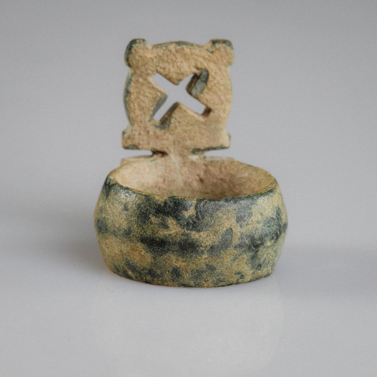 Byzantine Bronze Ring - 'Stavros' (4th–6th c. CE) EU 48 / US 4.5