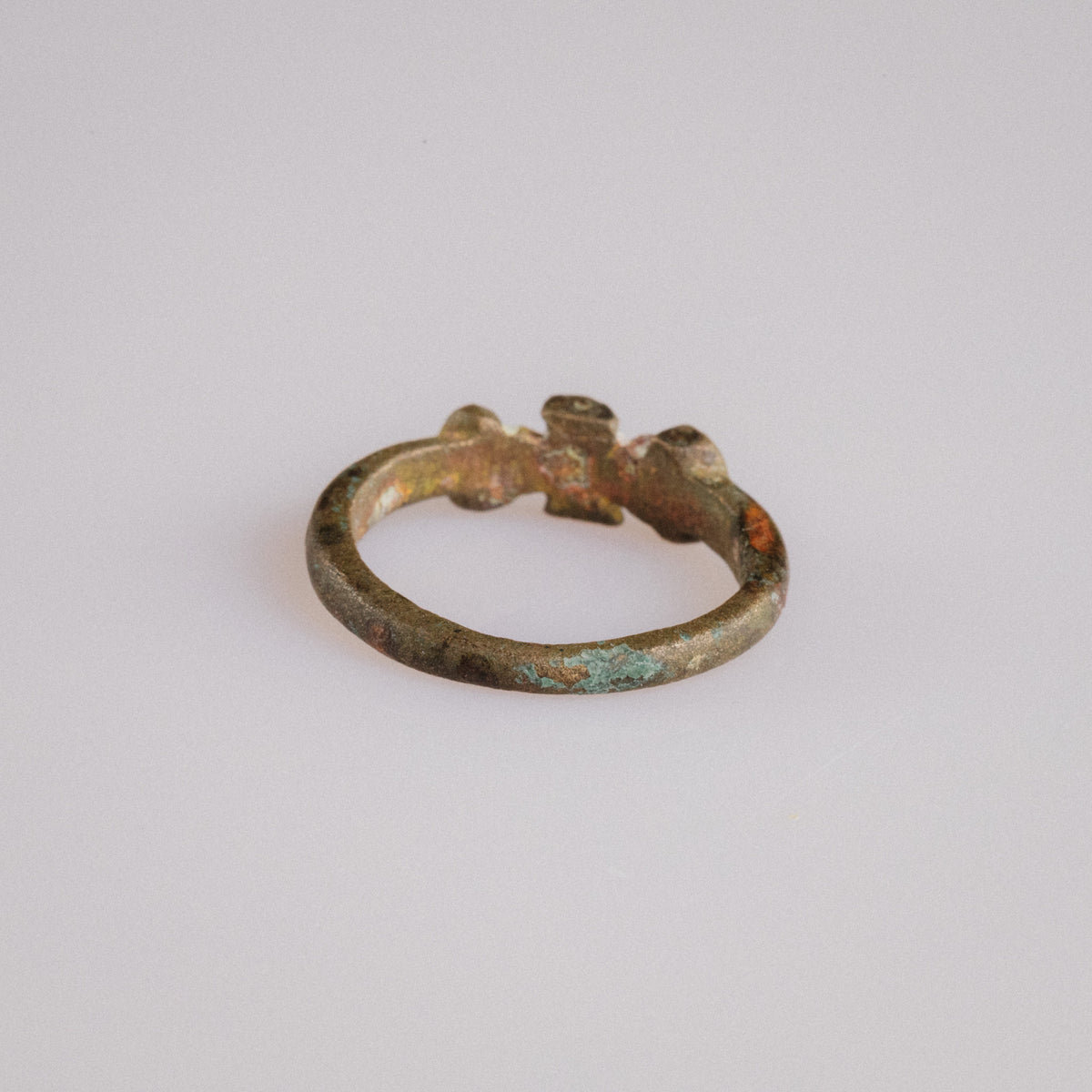 Medieval Bronze Ring - 'Cruciata' (12th–14th c. CE) EU 48 / US 4.5