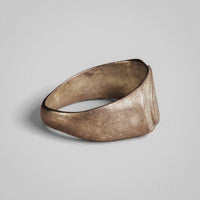 Reverse angle of Roman silver ring Solaris showing plain band and worn surface