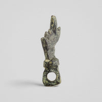Roman bronze hand pendant Manicula upright, suspension loop at base and gesturing hand above