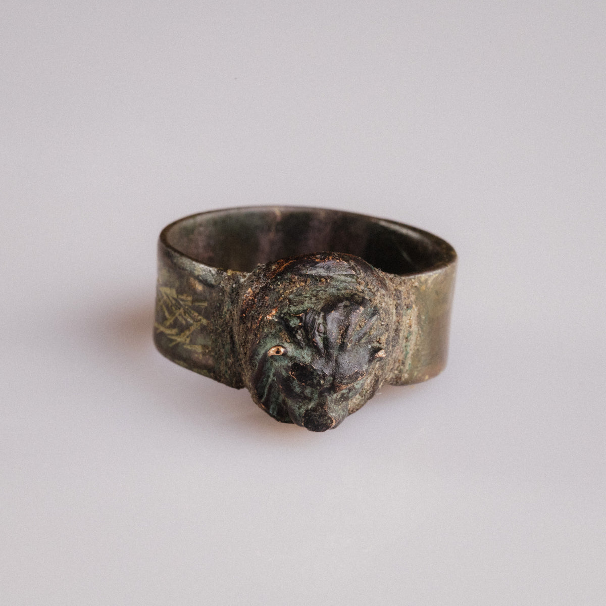 Roman Bronze Ring - 'Leontios' (2nd–4th c. CE) EU 68 / US 12.25
