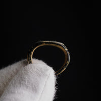 Roman bronze ring Leonis backlit view showing hoop profile and thickness