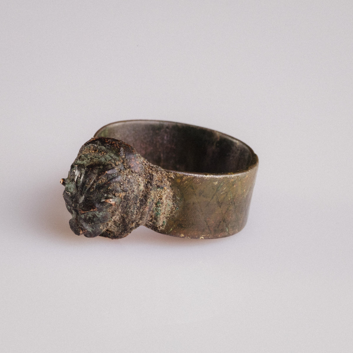 Roman Bronze Ring - 'Leontios' (2nd–4th c. CE) EU 68 / US 12.25
