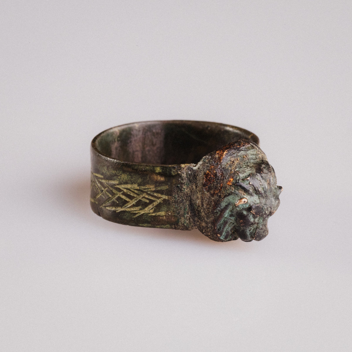 Roman Bronze Ring - 'Leontios' (2nd–4th c. CE) EU 68 / US 12.25
