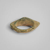 Roman bronze ring Verecundus, underside view of navette plan and inner hoop surface
