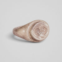 Side profile of Roman silver ring Galerius, showing broad shoulder and thin back of hoop