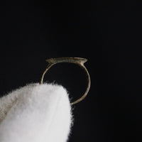 Silhouette of medieval bronze ring Rurik showing bezel-to-hoop junction and D-section band